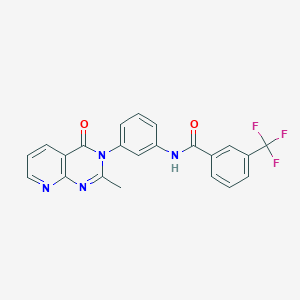 molecular formula C22H15F3N4O2 B2975696 N-(3-(2-methyl-4-oxopyrido[2,3-d]pyrimidin-3(4H)-yl)phenyl)-3-(trifluoromethyl)benzamide CAS No. 941880-15-5