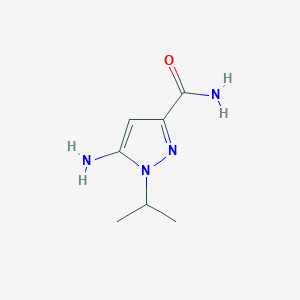 molecular formula C7H12N4O B2975697 5-Amino-1-propan-2-ylpyrazole-3-carboxamide CAS No. 1368077-83-1