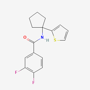 molecular formula C16H15F2NOS B2975704 3,4-difluoro-N-(1-(thiophen-2-yl)cyclopentyl)benzamide CAS No. 2034587-64-7
