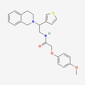 molecular formula C24H26N2O3S B2975705 N-(2-(3,4-dihydroisoquinolin-2(1H)-yl)-2-(thiophen-3-yl)ethyl)-2-(4-methoxyphenoxy)acetamide CAS No. 954590-88-6