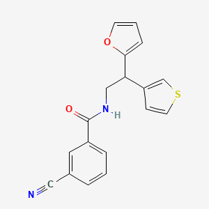 3-cyano-N-[2-(furan-2-yl)-2-(thiophen-3-yl)ethyl]benzamide