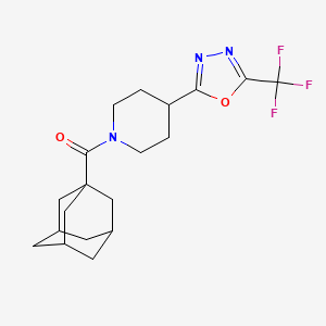 molecular formula C19H24F3N3O2 B2975710 (1s,3s)-Adamantan-1-yl(4-(5-(trifluoromethyl)-1,3,4-oxadiazol-2-yl)piperidin-1-yl)methanone CAS No. 1396881-15-4