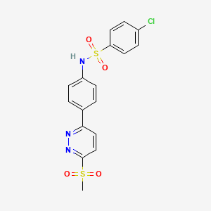 4-chloro-N-[4-(6-methanesulfonylpyridazin-3-yl)phenyl]benzene-1-sulfonamide