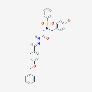 molecular formula C29H26BrN3O4S B297573 N-(2-{2-[4-(benzyloxy)benzylidene]hydrazino}-2-oxoethyl)-N-(4-bromobenzyl)benzenesulfonamide 