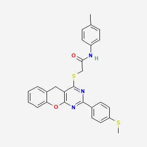 2-((2-(4-(methylthio)phenyl)-5H-chromeno[2,3-d]pyrimidin-4-yl)thio)-N-(p-tolyl)acetamide
