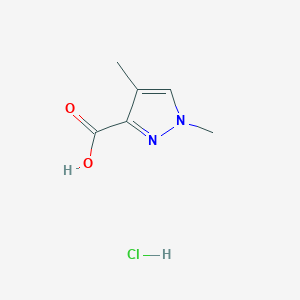 molecular formula C6H9ClN2O2 B2975731 1,4-dimethyl-1H-pyrazole-3-carboxylic acid hydrochloride CAS No. 1955554-38-7