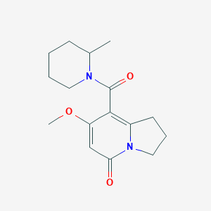 molecular formula C16H22N2O3 B2975736 7-methoxy-8-(2-methylpiperidine-1-carbonyl)-2,3-dihydroindolizin-5(1H)-one CAS No. 2034607-46-8