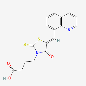 (Z)-4-(4-oxo-5-(quinolin-8-ylmethylene)-2-thioxothiazolidin-3-yl)butanoic acid