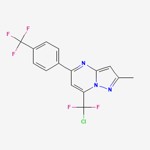 molecular formula C15H9ClF5N3 B2975743 7-[Chloro(difluoro)methyl]-2-methyl-5-[4-(trifluoromethyl)phenyl]pyrazolo[1,5-a]pyrimidine CAS No. 439097-16-2