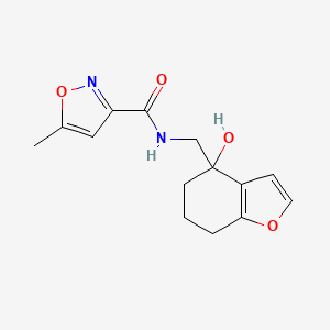 molecular formula C14H16N2O4 B2975752 N-((4-hydroxy-4,5,6,7-tetrahydrobenzofuran-4-yl)methyl)-5-methylisoxazole-3-carboxamide CAS No. 2320819-42-7