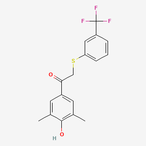 1-(4-Hydroxy-3,5-dimethylphenyl)-2-{[3-(trifluoromethyl)phenyl]sulfanyl}-1-ethanone