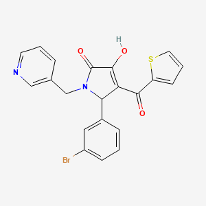 molecular formula C21H15BrN2O3S B2975755 5-(3-溴苯基)-3-羟基-1-(吡啶-3-基甲基)-4-(噻吩-2-羰基)-1H-吡咯-2(5H)-酮 CAS No. 380866-42-2