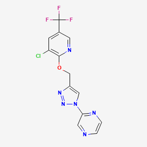 2-[4-({[3-chloro-5-(trifluoromethyl)pyridin-2-yl]oxy}methyl)-1H-1,2,3-triazol-1-yl]pyrazine