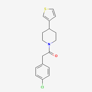 molecular formula C17H18ClNOS B2975764 2-(4-Chlorophenyl)-1-(4-(thiophen-3-yl)piperidin-1-yl)ethanone CAS No. 1396811-55-4