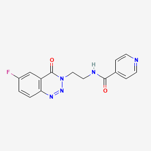 molecular formula C15H12FN5O2 B2975778 N-(2-(6-氟-4-氧代苯并[d][1,2,3]三嗪-3(4H)-基)乙基)异烟酰胺 CAS No. 1903846-39-8