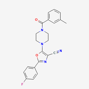 2-(4-fluorophenyl)-5-[4-(3-methylbenzoyl)piperazin-1-yl]-1,3-oxazole-4-carbonitrile