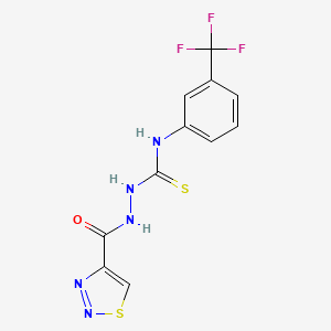 molecular formula C11H8F3N5OS2 B2975783 1-(Thiadiazole-4-carbonylamino)-3-[3-(trifluoromethyl)phenyl]thiourea CAS No. 2319874-78-5