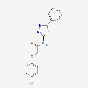 molecular formula C16H12ClN3O2S B2975784 2-(4-chlorophenoxy)-N-(5-phenyl-1,3,4-thiadiazol-2-yl)acetamide CAS No. 72192-60-0