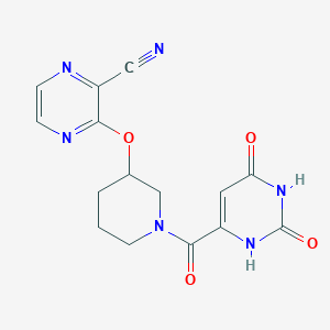 3-((1-(2,6-Dioxo-1,2,3,6-tetrahydropyrimidine-4-carbonyl)piperidin-3-yl)oxy)pyrazine-2-carbonitrile