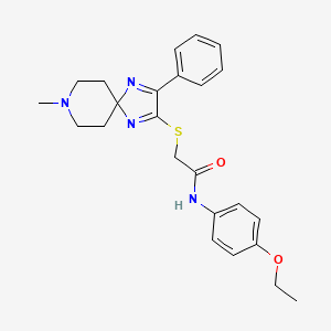 molecular formula C24H28N4O2S B2975789 N-(4-乙氧基苯基)-2-((8-甲基-3-苯基-1,4,8-三氮螺[4.5]癸-1,3-二烯-2-基)硫代)乙酰胺 CAS No. 1189854-17-8