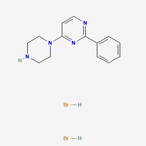 molecular formula C14H18Br2N4 B2975791 2-Phenyl-4-(piperazin-1-yl)pyrimidine dihydrobromide CAS No. 1258640-39-9