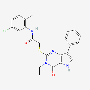 molecular formula C23H21ClN4O2S B2975795 N-(5-chloro-2-methylphenyl)-2-((3-ethyl-4-oxo-7-phenyl-4,5-dihydro-3H-pyrrolo[3,2-d]pyrimidin-2-yl)thio)acetamide CAS No. 1260933-54-7