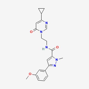 N-(2-(4-cyclopropyl-6-oxopyrimidin-1(6H)-yl)ethyl)-3-(3-methoxyphenyl)-1-methyl-1H-pyrazole-5-carboxamide