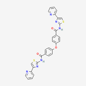 molecular formula C30H20N6O3S2 B2975808 N-(4-pyridin-2-yl-1,3-thiazol-2-yl)-4-[4-[(4-pyridin-2-yl-1,3-thiazol-2-yl)carbamoyl]phenoxy]benzamide CAS No. 361167-90-0