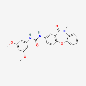 molecular formula C23H21N3O5 B2975809 1-(3,5-Dimethoxyphenyl)-3-(10-methyl-11-oxo-10,11-dihydrodibenzo[b,f][1,4]oxazepin-2-yl)urea CAS No. 1203067-74-6