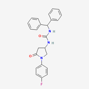 molecular formula C24H22FN3O2 B2975816 1-Benzhydryl-3-(1-(4-fluorophenyl)-5-oxopyrrolidin-3-yl)urea CAS No. 891106-31-3