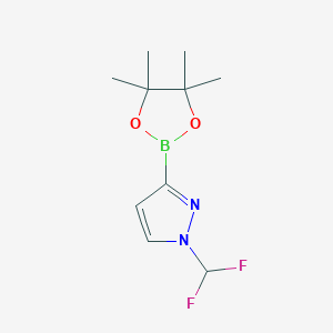molecular formula C10H15BF2N2O2 B2975817 1-(difluoromethyl)-3-(tetramethyl-1,3,2-dioxaborolan-2-yl)-1H-pyrazole CAS No. 2173194-53-9