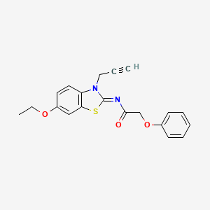 molecular formula C20H18N2O3S B2975819 N-(6-ethoxy-3-prop-2-ynyl-1,3-benzothiazol-2-ylidene)-2-phenoxyacetamide CAS No. 941871-85-8