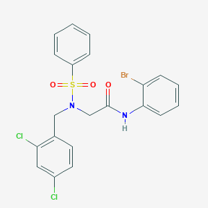 molecular formula C21H17BrCl2N2O3S B297582 N-(2-bromophenyl)-2-[(2,4-dichlorobenzyl)(phenylsulfonyl)amino]acetamide 