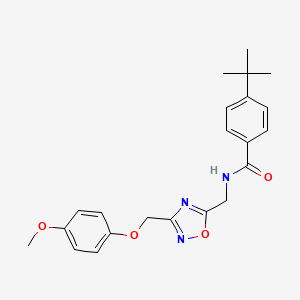 molecular formula C22H25N3O4 B2975824 4-(叔丁基)-N-((3-((4-甲氧基苯氧基)甲基)-1,2,4-恶二唑-5-基)甲基)苯甲酰胺 CAS No. 1251637-01-0