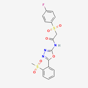 2-((4-fluorophenyl)sulfonyl)-N-(5-(2-(methylsulfonyl)phenyl)-1,3,4-oxadiazol-2-yl)acetamide