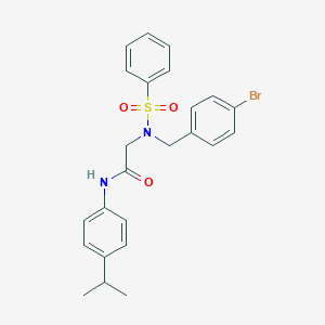 molecular formula C24H25BrN2O3S B297583 2-[(4-bromobenzyl)(phenylsulfonyl)amino]-N-(4-isopropylphenyl)acetamide 