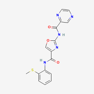 N-(2-(methylthio)phenyl)-2-(pyrazine-2-carboxamido)oxazole-4-carboxamide