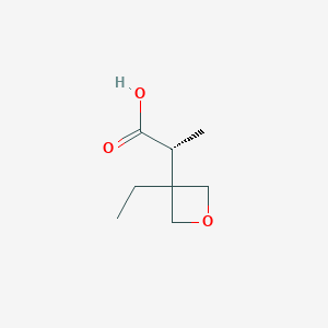 molecular formula C8H14O3 B2975840 (2R)-2-(3-Ethyloxetan-3-yl)propanoic acid CAS No. 2248200-32-8