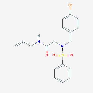 molecular formula C18H19BrN2O3S B297586 N-allyl-2-[(4-bromobenzyl)(phenylsulfonyl)amino]acetamide 
