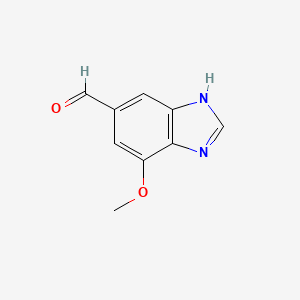 molecular formula C9H8N2O2 B2975861 7-甲氧基-1H-1,3-苯并二唑-5-甲醛 CAS No. 1806623-22-2