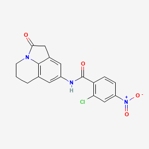 molecular formula C18H14ClN3O4 B2975868 2-chloro-4-nitro-N-(2-oxo-2,4,5,6-tetrahydro-1H-pyrrolo[3,2,1-ij]quinolin-8-yl)benzamide CAS No. 898454-35-8