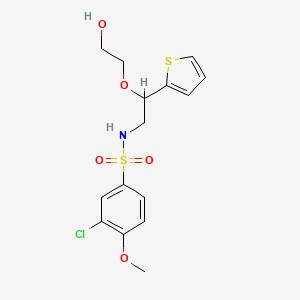 molecular formula C15H18ClNO5S2 B2975872 3-chloro-N-(2-(2-hydroxyethoxy)-2-(thiophen-2-yl)ethyl)-4-methoxybenzenesulfonamide CAS No. 2034565-43-8