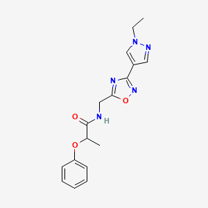 N-((3-(1-ethyl-1H-pyrazol-4-yl)-1,2,4-oxadiazol-5-yl)methyl)-2-phenoxypropanamide