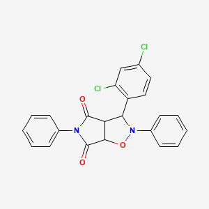 molecular formula C23H16Cl2N2O3 B2975880 3-(2,4-dichlorophenyl)-2,5-diphenyldihydro-2H-pyrrolo[3,4-d]isoxazole-4,6(5H,6aH)-dione CAS No. 342615-08-1