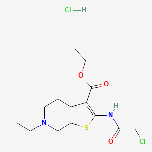 ethyl 2-[(2-chloroacetyl)amino]-6-ethyl-5,7-dihydro-4H-thieno[2,3-c]pyridine-3-carboxylate;hydrochloride
