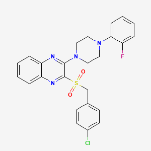 molecular formula C25H22ClFN4O2S B2975888 2-((4-Chlorobenzyl)sulfonyl)-3-(4-(2-fluorophenyl)piperazin-1-yl)quinoxaline CAS No. 1105248-46-1