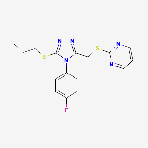 2-(((4-(4-fluorophenyl)-5-(propylthio)-4H-1,2,4-triazol-3-yl)methyl)thio)pyrimidine