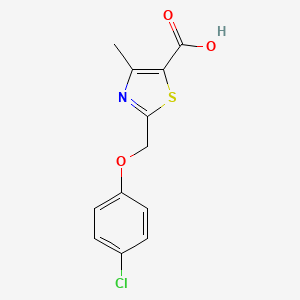 molecular formula C12H10ClNO3S B2975901 2-[(4-chlorophenoxy)methyl]-4-methyl-1,3-thiazole-5-carboxylic Acid CAS No. 187998-93-2