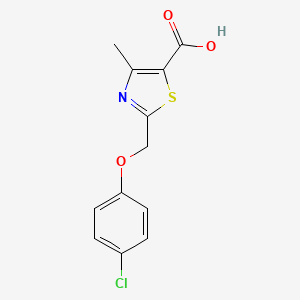 molecular formula C12H10ClNO3S B2975901 2-[(4-氯苯氧基)甲基]-4-甲基-1,3-噻唑-5-羧酸 CAS No. 187998-93-2