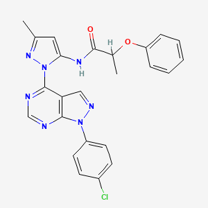 molecular formula C24H20ClN7O2 B2975905 N-{1-[1-(4-chlorophenyl)-1H-pyrazolo[3,4-d]pyrimidin-4-yl]-3-methyl-1H-pyrazol-5-yl}-2-phenoxypropanamide CAS No. 1007009-96-2
